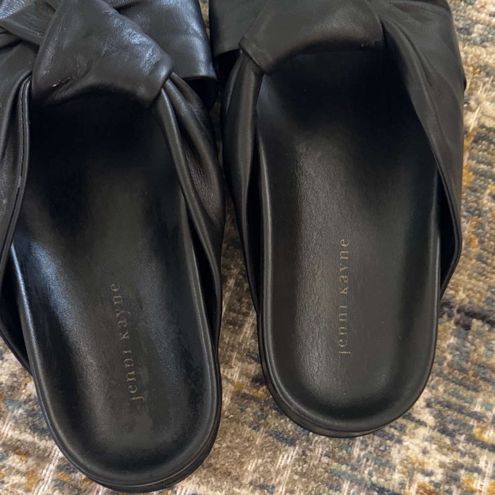 Jenni Kayne Black Leather slides 39